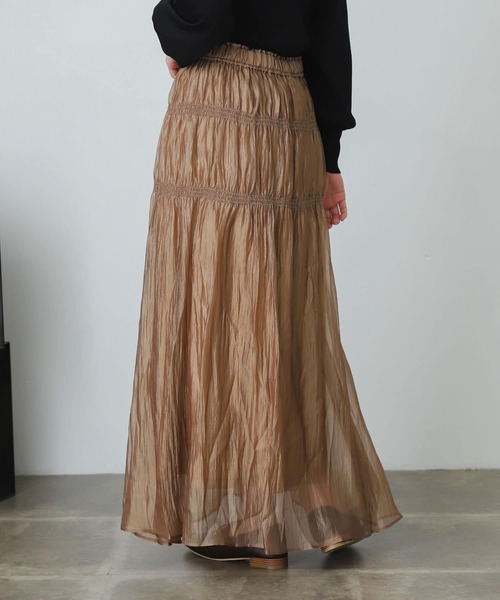 SENSE OF PLACE by URBAN RESEARCH（センスオブプレイスバイアーバンリサーチ）の「シアーワッシャーシャーリングスカート（スカート・レディース・ブラック/パープル/ベージュ・ONE）」の6枚目の写真