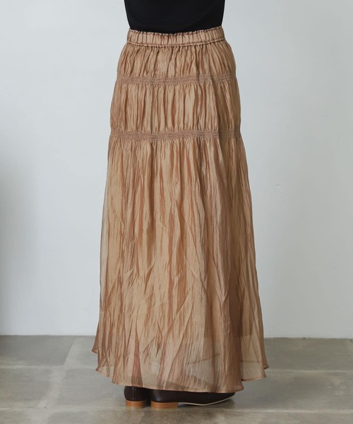 SENSE OF PLACE by URBAN RESEARCH（センスオブプレイスバイアーバンリサーチ）の「シアーワッシャーシャーリングスカート（スカート・レディース・ブラック/パープル/ベージュ・ONE）」の7枚目の写真