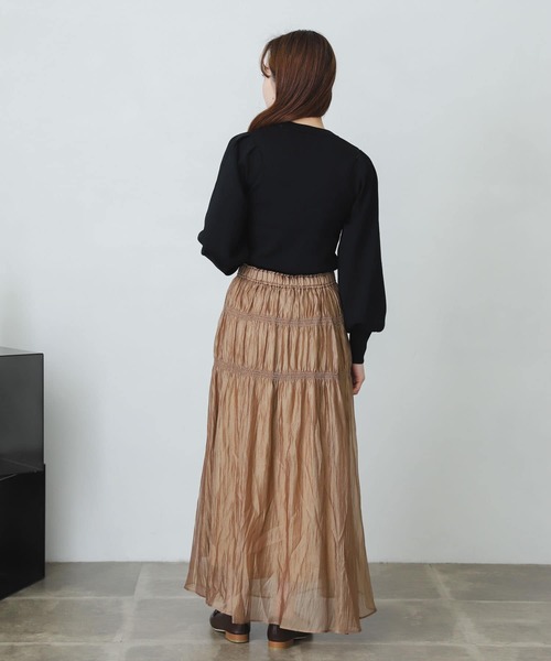 SENSE OF PLACE by URBAN RESEARCH（センスオブプレイスバイアーバンリサーチ）の「シアーワッシャーシャーリングスカート（スカート・レディース・ブラック/パープル/ベージュ・ONE）」の12枚目の写真