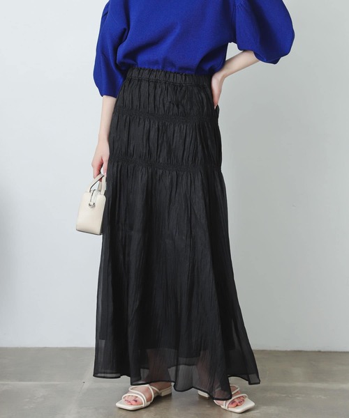SENSE OF PLACE by URBAN RESEARCH（センスオブプレイスバイアーバンリサーチ）の「シアーワッシャーシャーリングスカート（スカート・レディース・ブラック/パープル/ベージュ・ONE）」の15枚目の写真
