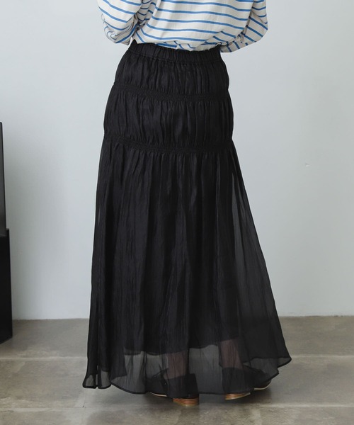 SENSE OF PLACE by URBAN RESEARCH（センスオブプレイスバイアーバンリサーチ）の「シアーワッシャーシャーリングスカート（スカート・レディース・ブラック/パープル/ベージュ・ONE）」の18枚目の写真
