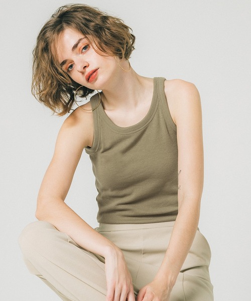 coca（coca）（コカ）の「OUT BRA アメリカンスリーブカップ付きタンク（タンクトップ・レディース・ホワイト/チャコールグレー/ブラック/その他/ベージュ/レッド/ブラウン/グリーン/ピンク/カーキ・S/M/L）」の6枚目の写真