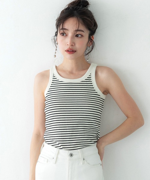 coca（coca）（コカ）の「OUT BRA アメリカンスリーブカップ付きタンク（タンクトップ・レディース・ホワイト/チャコールグレー/ブラック/その他/ベージュ/レッド/ブラウン/グリーン/ピンク/カーキ・S/M/L）」の10枚目の写真