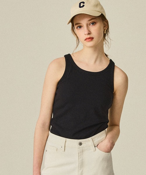 coca（coca）（コカ）の「OUT BRA アメリカンスリーブカップ付きタンク（タンクトップ・レディース・ホワイト/チャコールグレー/ブラック/その他/ベージュ/レッド/ブラウン/グリーン/ピンク/カーキ・S/M/L）」の3枚目の写真