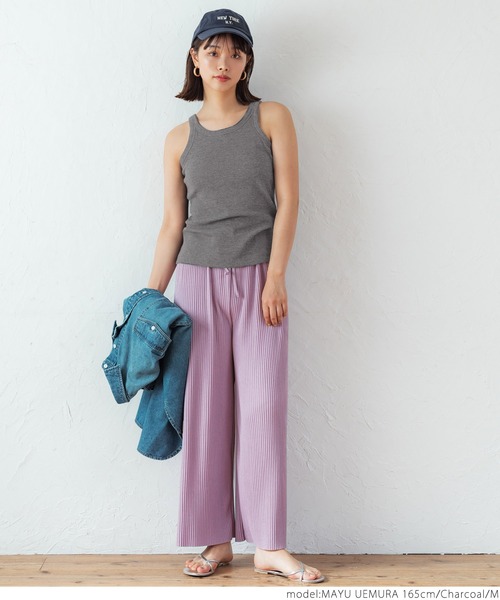 coca（coca）（コカ）の「OUT BRA アメリカンスリーブカップ付きタンク（タンクトップ・レディース・ホワイト/チャコールグレー/ブラック/その他/ベージュ/レッド/ブラウン/グリーン/ピンク/カーキ・S/M/L）」の14枚目の写真