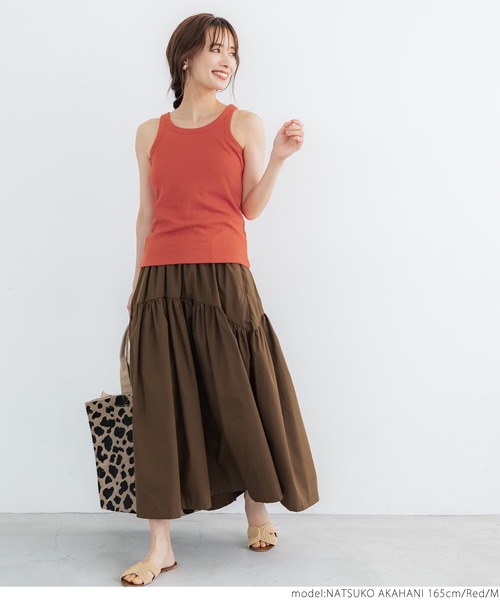 coca（coca）（コカ）の「OUT BRA アメリカンスリーブカップ付きタンク（タンクトップ・レディース・ホワイト/チャコールグレー/ブラック/その他/ベージュ/レッド/ブラウン/グリーン/ピンク/カーキ・S/M/L）」の22枚目の写真