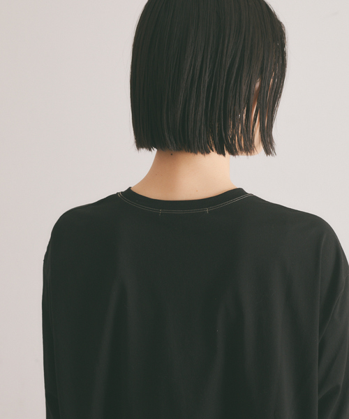 【セール】アシメコットンカットソー【製品染め】（Tシャツ/カットソー）｜qualite（カリテ）
