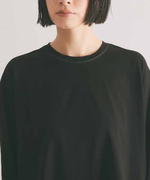 【セール】アシメコットンカットソー【製品染め】（Tシャツ/カットソー）｜qualite（カリテ）