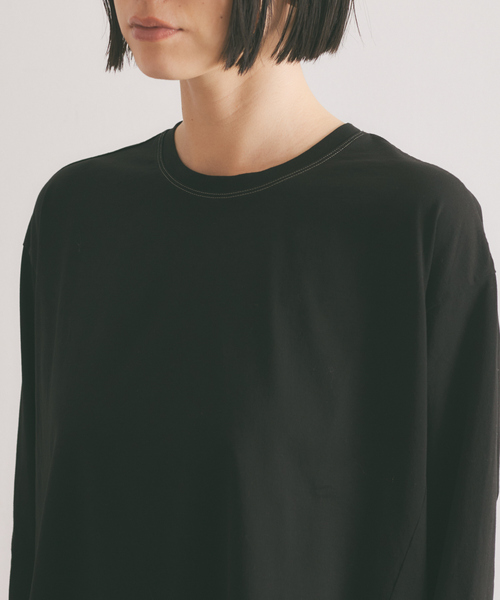【セール】アシメコットンカットソー【製品染め】（Tシャツ/カットソー）｜qualite（カリテ）