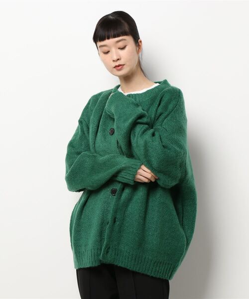 【セール】《Bling Leads》5ゲージモヘアタッチ ビッグ クルーネックカーディガン（カーディガン/ボレロ）｜Bling Leads（ブリングリーズ）