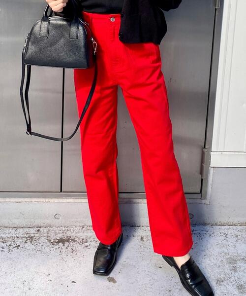 INGNI（イング）の「ハイウエストデニムパンツ（デニムパンツ・レディース・アイボリー/ブルー系その他3/グレー/レッド/グリーン・FREE）」の5枚目の写真