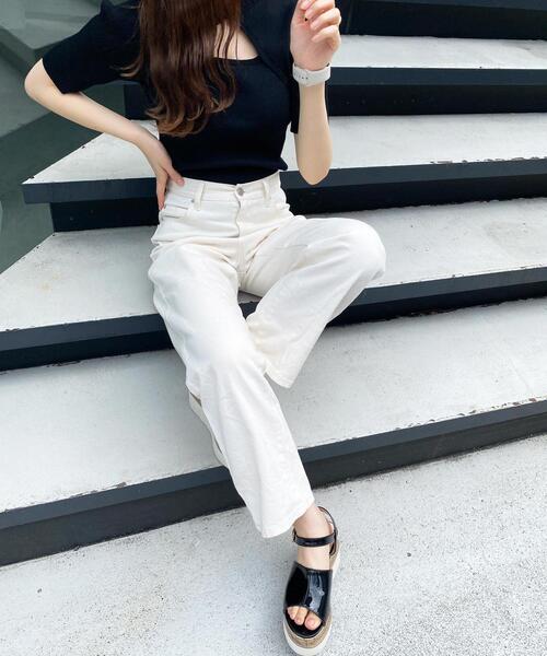 INGNI（イング）の「ハイウエストデニムパンツ（デニムパンツ・レディース・アイボリー/ブルー系その他3/グレー/レッド/グリーン・FREE）」の10枚目の写真