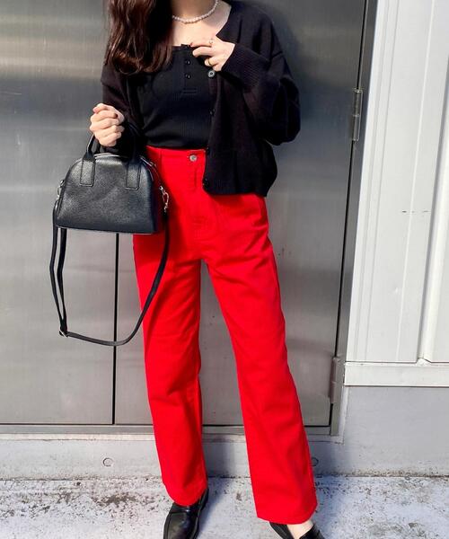 INGNI（イング）の「ハイウエストデニムパンツ（デニムパンツ・レディース・アイボリー/ブルー系その他3/グレー/レッド/グリーン・FREE）」の17枚目の写真