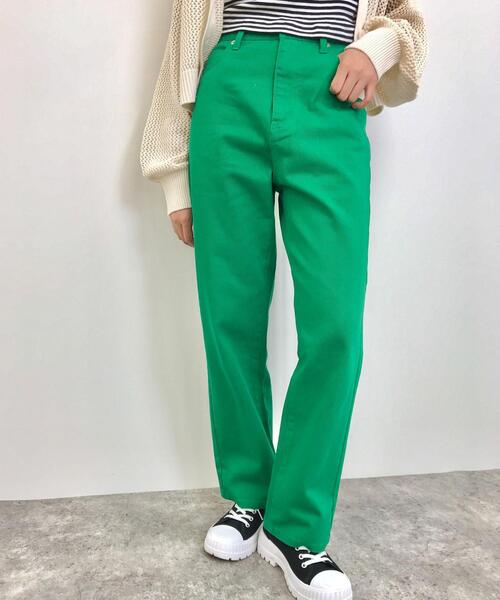 INGNI（イング）の「ハイウエストデニムパンツ（デニムパンツ・レディース・アイボリー/ブルー系その他3/グレー/レッド/グリーン・FREE）」の18枚目の写真