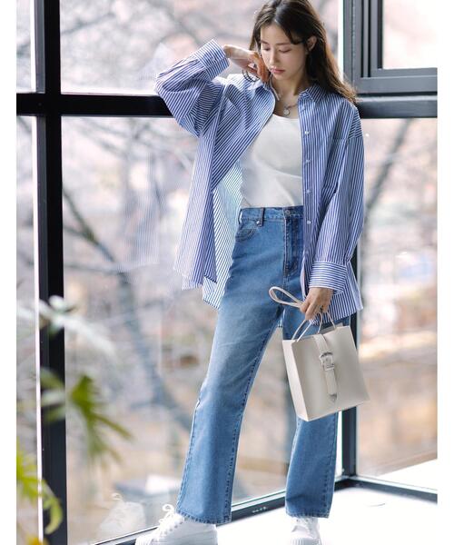 INGNI（イング）の「ハイウエストデニムパンツ（デニムパンツ・レディース・アイボリー/ブルー系その他3/グレー/レッド/グリーン・FREE）」の19枚目の写真