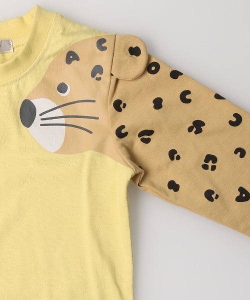 ACOBA（ACOBA）の「袖ヒョウ耳はみ出し長袖Ｔシャツ（Tシャツ/カットソー・キッズ・ホワイト/イエロー・100/110/120/80/130/95/90）」の5枚目の写真