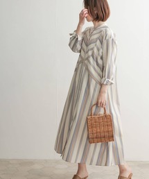 URBAN RESEARCH DOORS | ストライプAラインシャツワンピース(ワンピース)