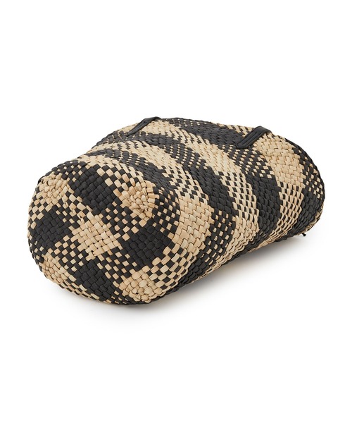 ROPE' PICNIC（ロペピクニック）の「バイヤスチェック巾着付きバスケットバッグ（かごバッグ・レディース・ブラック系その他・FREE）」の4枚目の写真