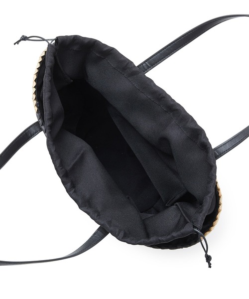 ROPE' PICNIC（ロペピクニック）の「バイヤスチェック巾着付きバスケットバッグ（かごバッグ・レディース・ブラック系その他・FREE）」の9枚目の写真