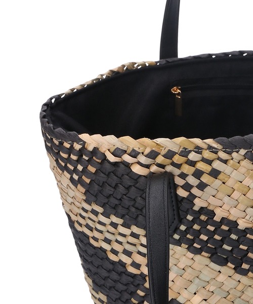 ROPE' PICNIC（ロペピクニック）の「バイヤスチェック巾着付きバスケットバッグ（かごバッグ・レディース・ブラック系その他・FREE）」の21枚目の写真