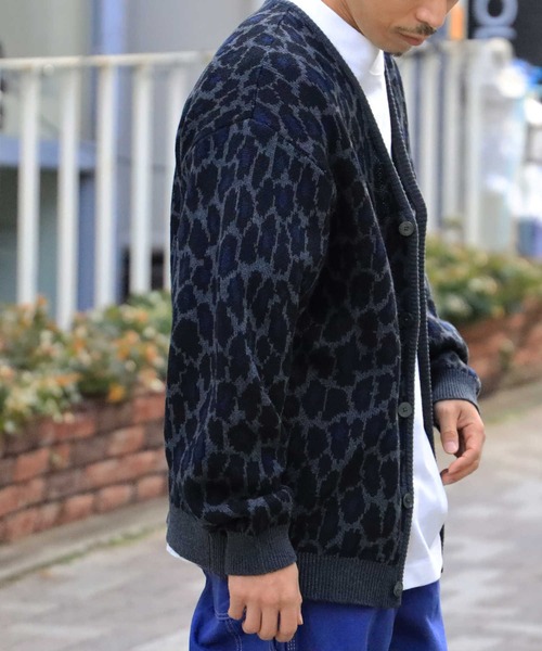 BACK NUMBER（バックナンバー）の「【BACK NUMBER】レオパードカーディガン（カーディガン/ボレロ・メンズ・ダークグレー/ダークベージュ・M/L/XL）」の5枚目の写真