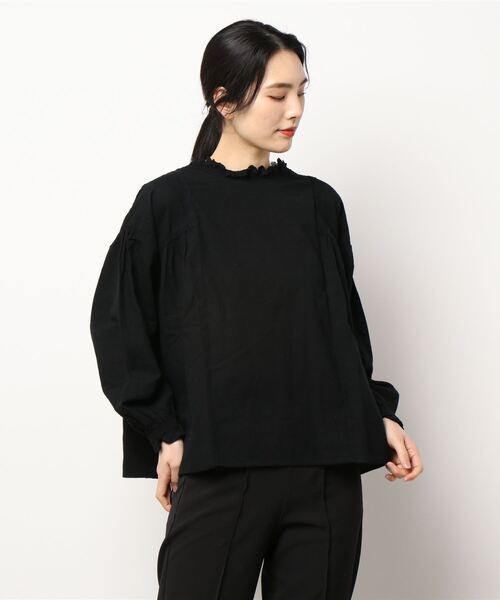 Samansa Mos2（サマンサ モスモス）の「前後2WAYシャーリングレースブラウス（シャツ/ブラウス・レディース・ブラック/オフホワイト/チャコール/ブルー・ﾌﾘ-）」の10枚目の写真