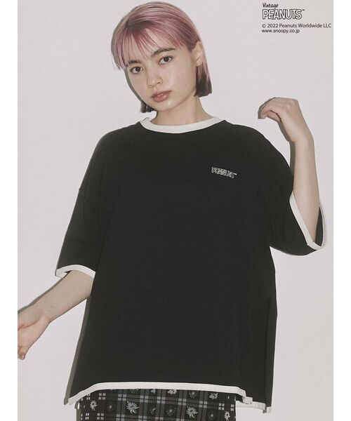 merry jenny（メリージェニー）の「PEANUTS snoopy Big Tee（Tシャツ/カットソー・レディース・オフホワイト/ブラック・FREE）」の4枚目の写真