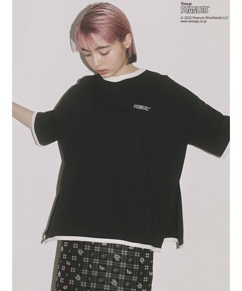 merry jenny（メリージェニー）の「PEANUTS snoopy Big Tee（Tシャツ/カットソー・レディース・オフホワイト/ブラック・FREE）」の5枚目の写真