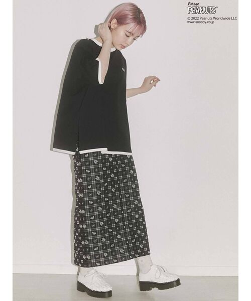 merry jenny（メリージェニー）の「PEANUTS snoopy Big Tee（Tシャツ/カットソー・レディース・オフホワイト/ブラック・FREE）」の6枚目の写真