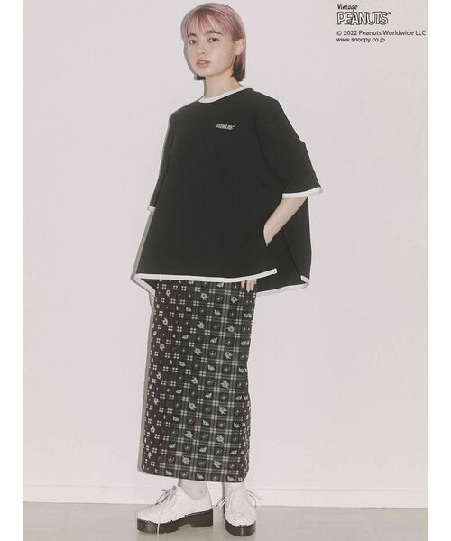 merry jenny（メリージェニー）の「PEANUTS snoopy Big Tee（Tシャツ/カットソー・レディース・オフホワイト/ブラック・FREE）」の7枚目の写真