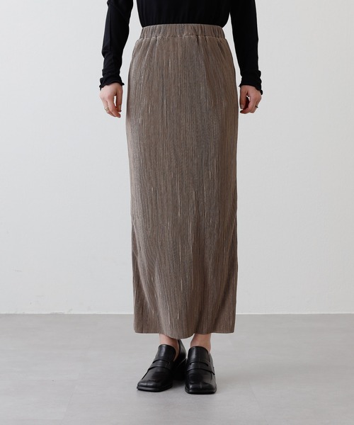 COLONY 2139（コロニートゥーワンスリーナイン）の「サテンミニプリーツスカート（スカート・レディース・グレイッシュベージュ/モカ/ブラック/パープル・FREE）」の22枚目の写真