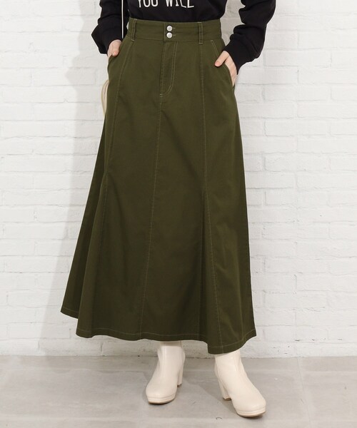 SHOO・LA・RUE（シューラルー）の「◆ツイルマーメイドスカート（スカート・レディース・ライトブルー/カーキ/グレー系その他/ライトベージュ/ネイビー・02/04/03）」の4枚目の写真