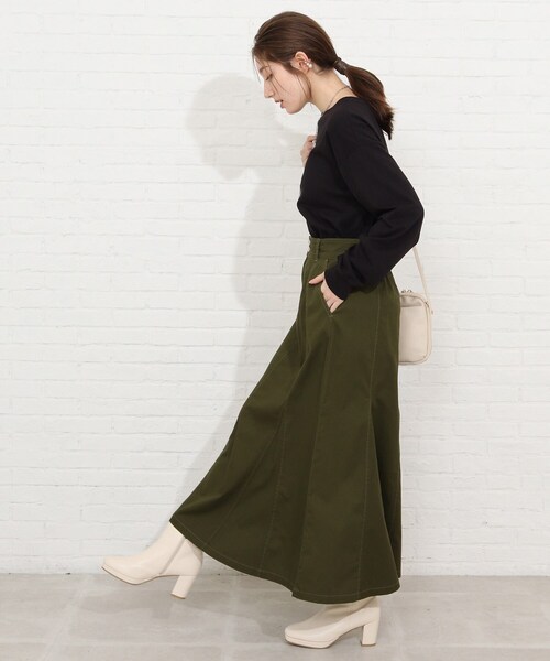 SHOO・LA・RUE（シューラルー）の「◆ツイルマーメイドスカート（スカート・レディース・ライトブルー/カーキ/グレー系その他/ライトベージュ/ネイビー・02/04/03）」の7枚目の写真