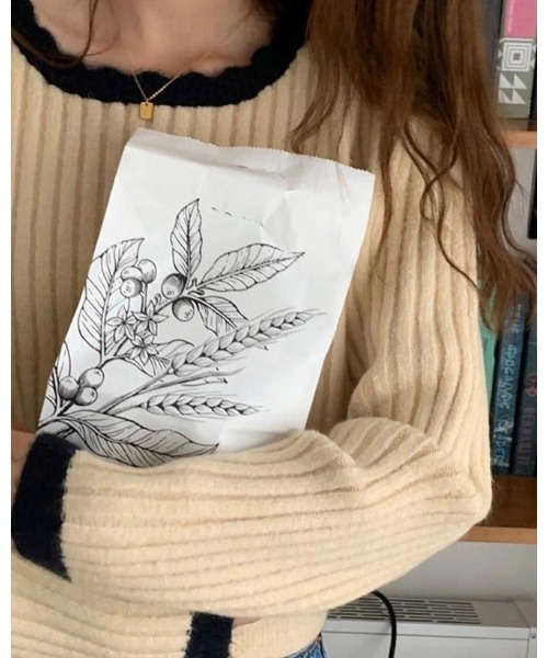 DAIS-Y（デイジー）の「バイカラーパフスリーブニット（ニット/セーター・レディース・ホワイト/ベージュ/ブラック・FREE）」の15枚目の写真