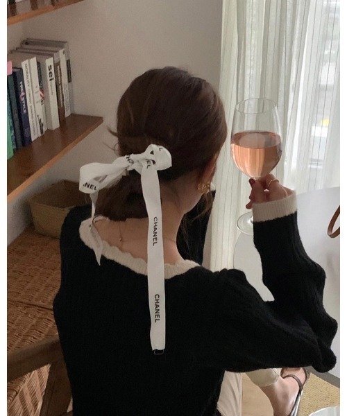 DAIS-Y（デイジー）の「バイカラーパフスリーブニット（ニット/セーター・レディース・ホワイト/ベージュ/ブラック・FREE）」の10枚目の写真