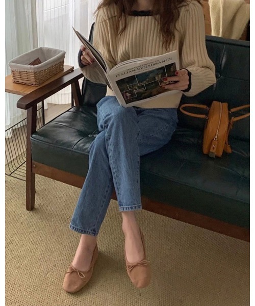 DAIS-Y（デイジー）の「バイカラーパフスリーブニット（ニット/セーター・レディース・ホワイト/ベージュ/ブラック・FREE）」の21枚目の写真