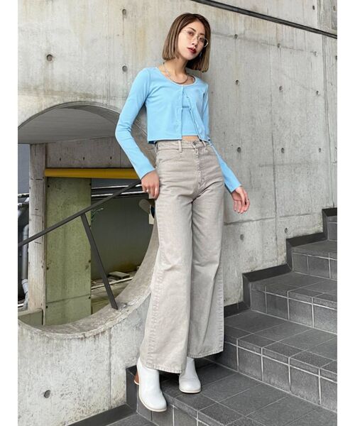 EMODA(エモダ)の「クロップカーディガンセット(Tシャツ/カットソー・レディース・ブラック/ライム/ブルー・FREE)」の13枚目の写真