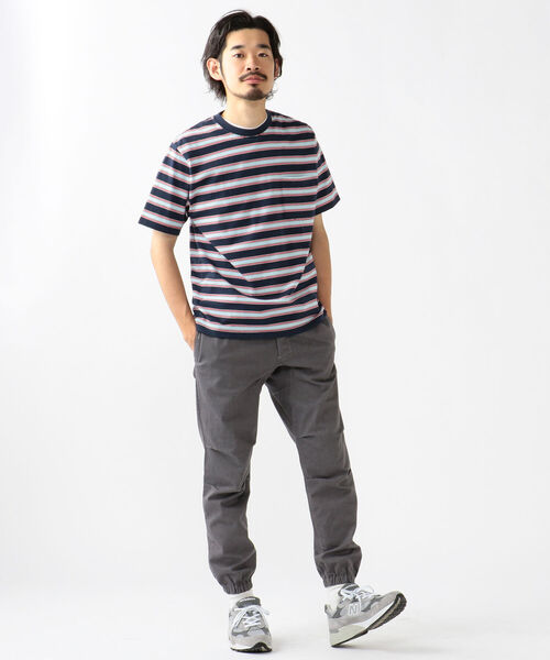 BEAMS PLUS（ビームスプラス）の「BEAMS PLUS / マルチカラー ボーダー ポケットTシャツ（Tシャツ/カットソー・メンズ・サックスブルー/ブラウン/ホワイト/ブラック/オレンジ・XL/S/M/L）」の14枚目の写真