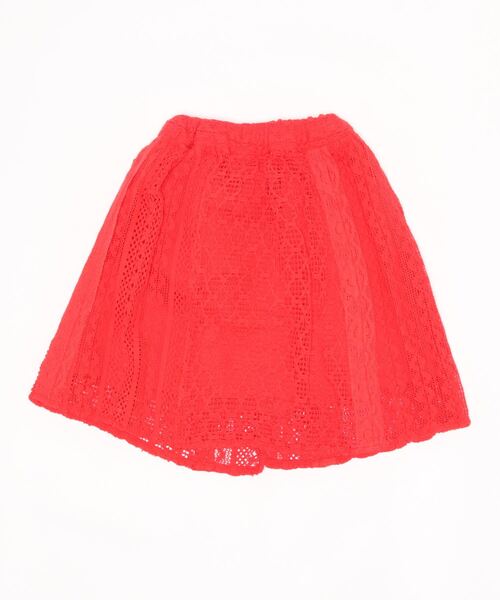 A BOND（アボンド）の「製品染めレーススカート（kids/S～LL）（スカート・キッズ・チャコール/アイボリー/レッド・L/LL/M/S）」の4枚目の写真