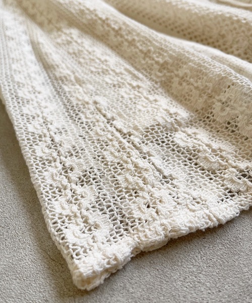 A BOND（アボンド）の「製品染めレーススカート（kids/S～LL）（スカート・キッズ・チャコール/アイボリー/レッド・L/LL/M/S）」の6枚目の写真