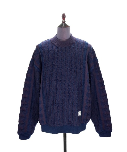 elephant TRIBAL fabrics(エレファントトライバルファブリックス)の「elephant TRIBAL fabrics Hybrid Knit(ニット/セーター・メンズ・ベージュ/グリーン/パープル・SMALL/MEDIUM)」の3枚目の写真