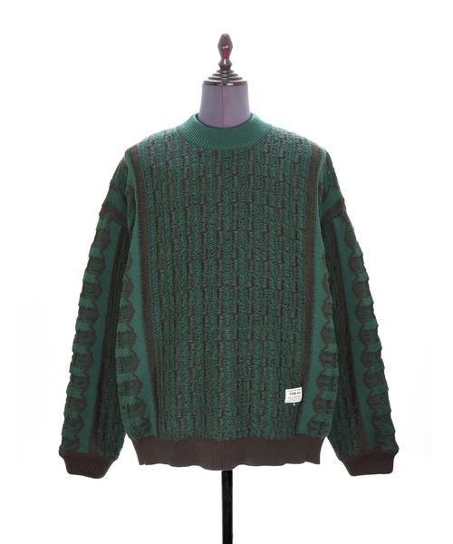 elephant TRIBAL fabrics(エレファントトライバルファブリックス)の「elephant TRIBAL fabrics Hybrid Knit(ニット/セーター・メンズ・ベージュ/グリーン/パープル・SMALL/MEDIUM)」の2枚目の写真