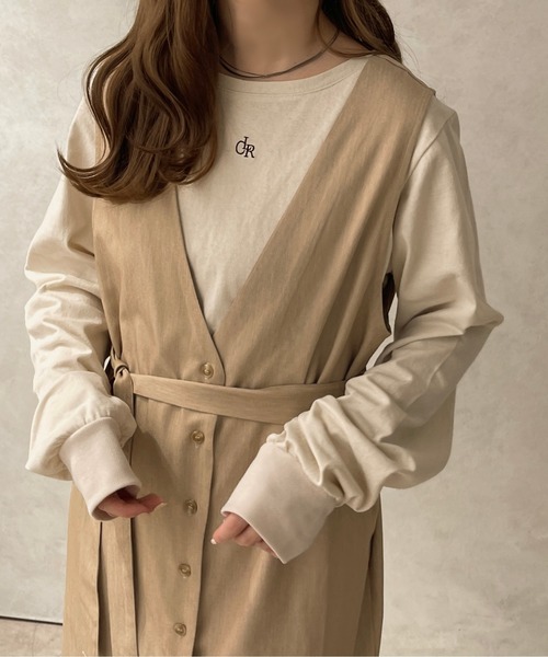 apres jour clair（アプレジュールクレア）の「【apres jour clair】２WAYロングジレワンピース【ZOZOTOWN限定アイテム】（ワンピース・レディース・ライトベージュ/ベージュ・フリー/X-LARGE）」の11枚目の写真