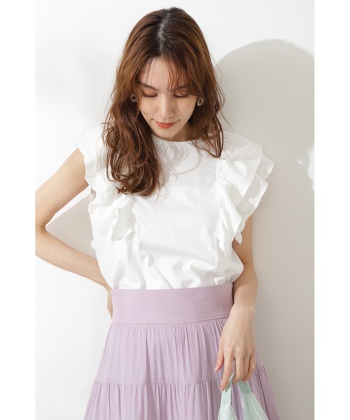 JILL STUART（ジルスチュアート）の「◆クラインジャージーカットソー（Tシャツ/カットソー・レディース・ホワイト/ネイビー/ピンク・FREE）」の9枚目の写真