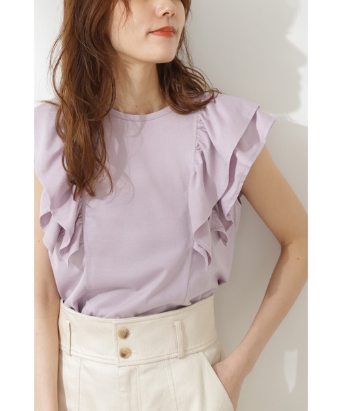 JILL STUART（ジルスチュアート）の「◆クラインジャージーカットソー（Tシャツ/カットソー・レディース・ホワイト/ネイビー/ピンク・FREE）」の5枚目の写真