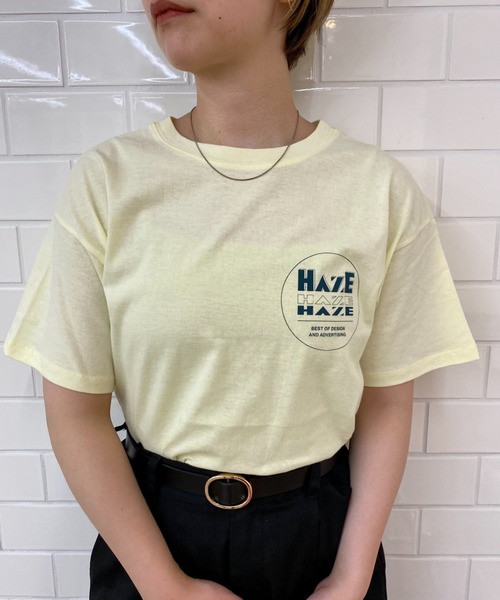 CIAOPANIC（チャオパニック）の「両面デザインプリント、HAZE Tee（Tシャツ/カットソー・レディース・オフホワイト/イエロー/グリーン・FREE）」の3枚目の写真