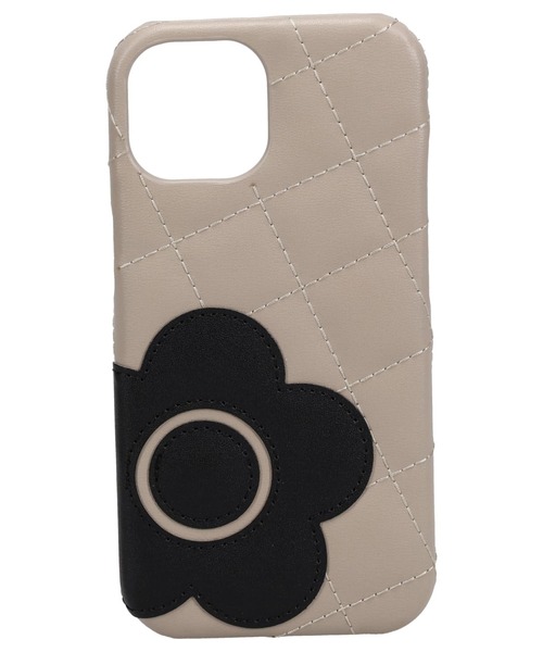 MARY QUANT】DAISY PATCH PU QUILT Leather Back Case 【iPhone
