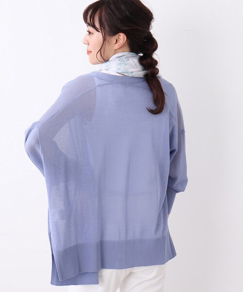 DRESKIP(ドレスキップ)の「◆【ひんやり】シアーVネックカーディガン(カーディガン/ボレロ・レディース・ブラック/ダークグリーン/レッド系1/ライトブルー/ライトベージュ/オレンジ・02/03)」の13枚目の写真