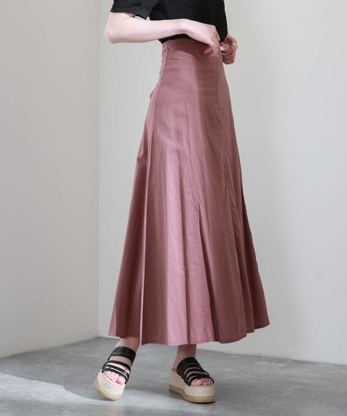 archives（アルシーヴ）の「麻調バックレースアップスカート（スカート・レディース・ブラック/ベージュ/オレンジ/グリーン/ブラウン・MEDIUM）」の3枚目の写真