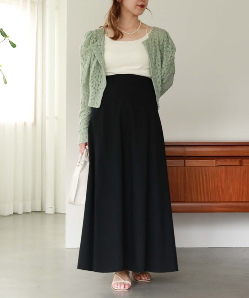 archives（アルシーヴ）の「麻調バックレースアップスカート（スカート・レディース・ブラック/ベージュ/オレンジ/グリーン/ブラウン・MEDIUM）」の2枚目の写真